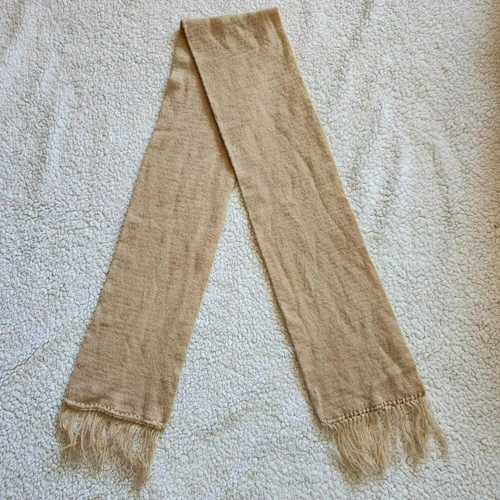 Vintage Y2k beige tan scarf minimalist cottage boho Preppy Norm Core Classic